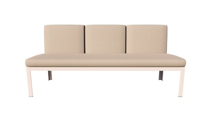Illustration of a long sofa on a white background