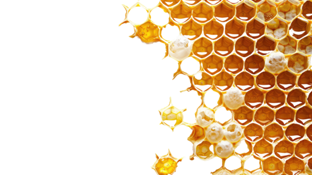 Honeycombs on a transparent background