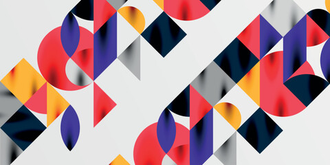 Fototapeta premium Triangles, round triangles and circles techno art. Vector Illustration For Wallpaper, Banner, Background, Card, Book Illustration, landing page