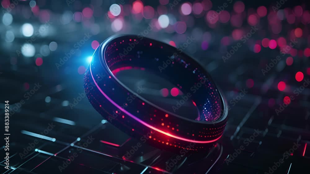 Poster a sleek wrischstyle fitness tracker buzzes with realtime data powered by the 5g connection in your s