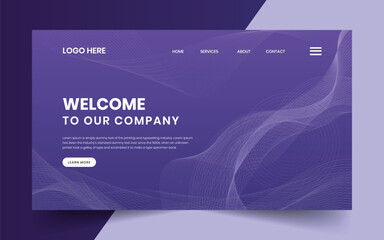 Modern technology abstract creative dynamin gradient wave line welcome banner background for website landing page, hero banner design, webpage header