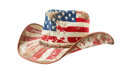 hat with an American flag on a transparent background
