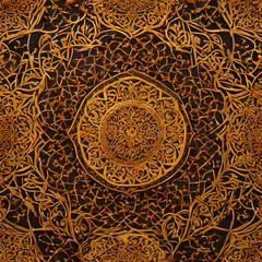   Background with seamless pattern in islamic art style. AI generated image