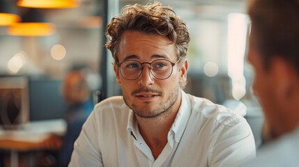 Obraz premium Professional Mentorship: Demonstration of Emotional Intelligence and Guidance in the Workplace