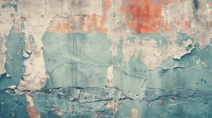 Old concrete wall with paint remnants Vintage style