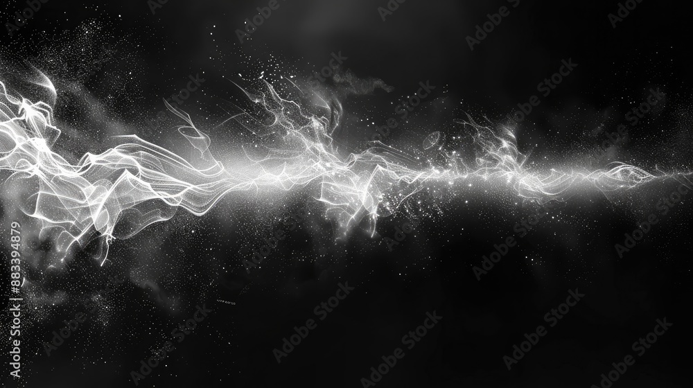 Aufkleber white sound waveform on a black background. generative ai.