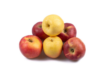 red and yellow apples isolated on white