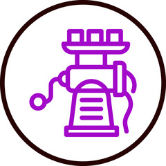 Meat Grinder Vector Line Purple Circle Black