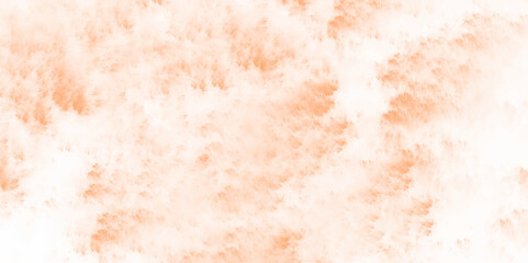 Peach abstract watercolor texture background. Abstract fringe and bleed paint drips and drops peach watercolor background texture. Artistic abstract peach brush stroke isolated on white background.