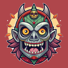 Fototapeta premium Traditional Halloween masks with spooky and humorous designs.