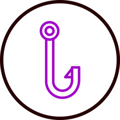 0Hook Vector Line Purple Circle Black