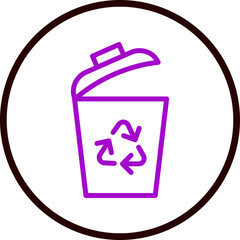 Trash Vector Line Purple Circle Black