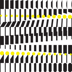 Geometric artwork pattern with vertical columns rectangles and trapezoids, rhythmic design