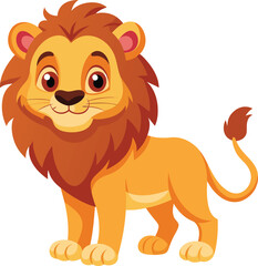 Fototapeta premium A fun and friendly style cute lion