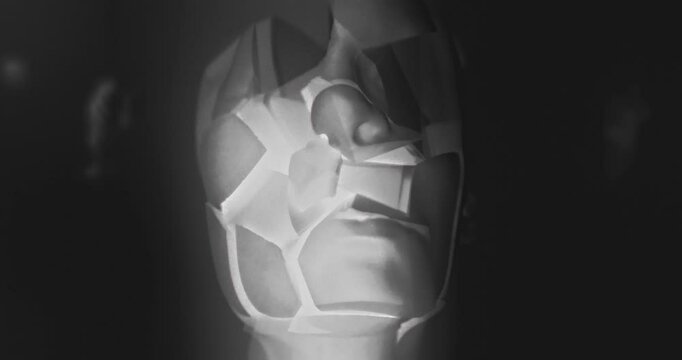 An x-ray of the destroyed android head shell
