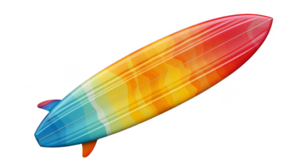 colorful Surfboard On Transparent Background 