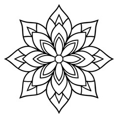 A simple yet elegant floral design for a flower mandala pattern illustration.