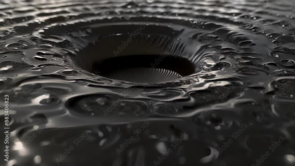 Poster a solid formation of octagonal water drops creating a 3d illusion.