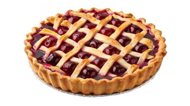 Delicious marionberry pie isolated background