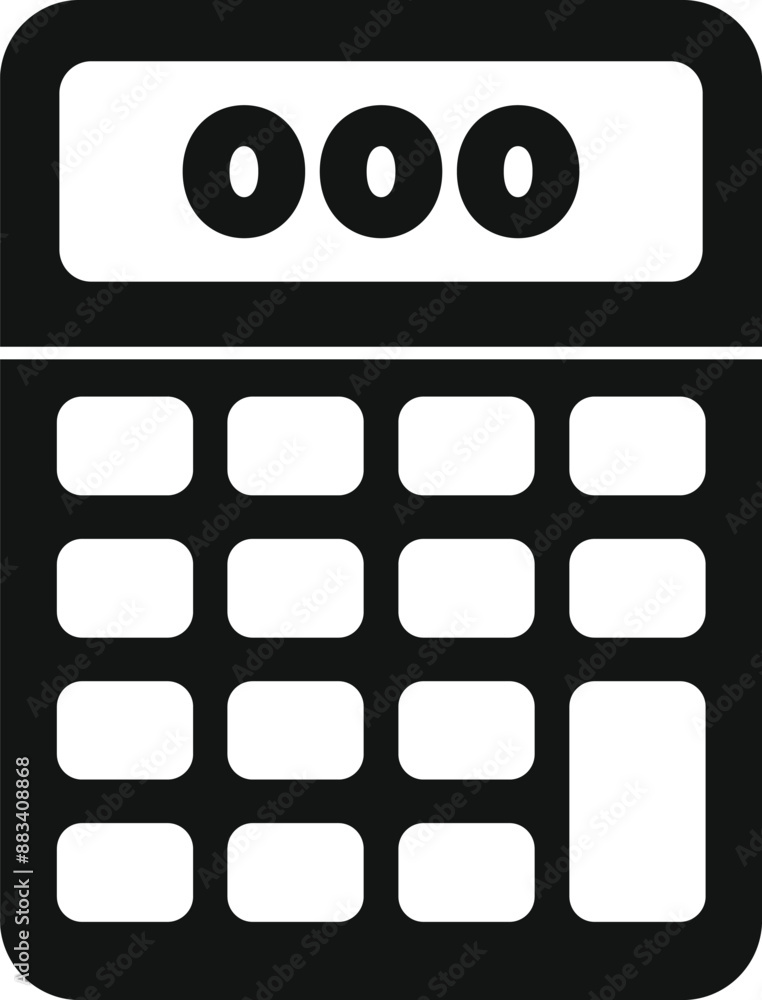 Poster electronic calculator showing zero number displaying calculating finance accounting business concept