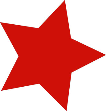 red star isolated on white