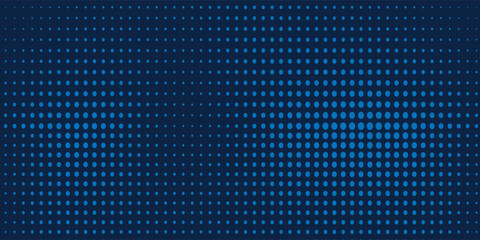 Dark BLUE vector modern geometrical circle abstract background. Dotted texture template. Geometric pattern in halftone style with gradient
