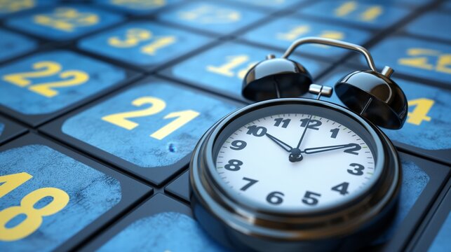 Vintage Alarm Clock on Calendar