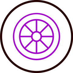 Fototapeta premium Wheel Vector Line Purple Circle Black