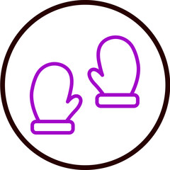 Mitten Vector Line Purple Circle Black
