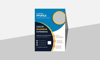 Business Card Template with Blue and Black Design