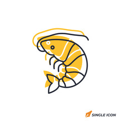 Shrimp icon vector illustration. Shrimp symbol isolated on white background