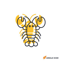Lobster icon vector illustration. Lobster symbol isolated on white background