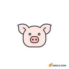 pork icon vector illustration. pork symbol isolated on white background