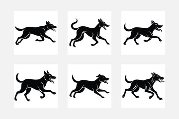 Illustration set of dog silhouette set