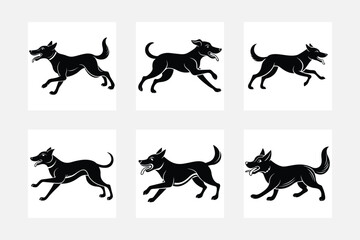 Illustration set of dog silhouette set