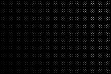 Black vector background with polka dot pattern. Minimalistic design of backdrop for cover template, flyer, layout, wallpaper.