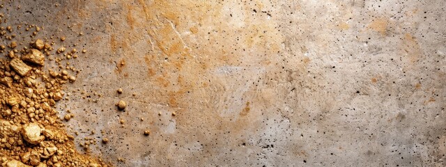  A mound of dirt rests against a cement wall, mirrored by another dirt mound on the opposite side