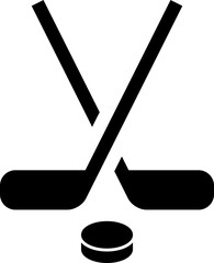 Ice Hockey Sticks and Puck Vector Graphic 