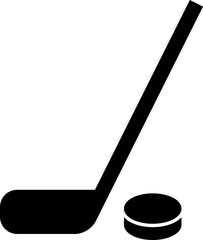 Ice Hockey Stick and Puck Vector Graphic 