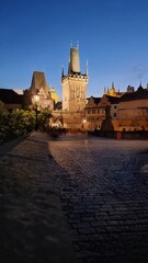 prague old town, karls bridge in the golden city,
