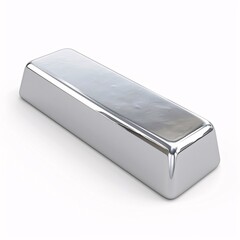 Platinum ingot isolated on white. Computer generated 3D photo rendering.
