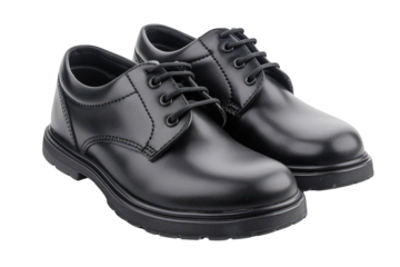 A pair of Back to School leather lace-up shoes for school or formal wear.