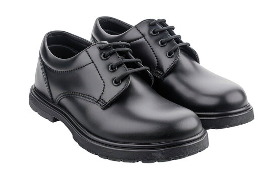 A pair of Back to School leather lace-up shoes for school or formal wear.