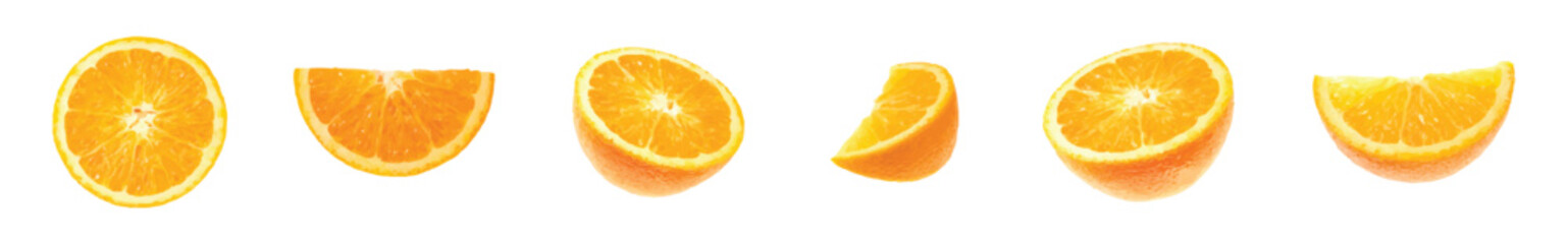 Watercolor Orange slice on white background.