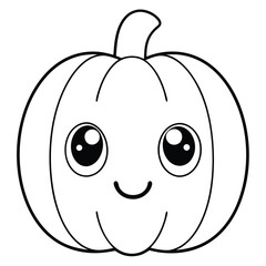 Obraz premium Cute Halloween Pumpkeen Vector on white background , Mandala coloring page