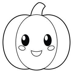 Fototapeta premium Cute Halloween Pumpkeen Vector on white background , Mandala coloring page