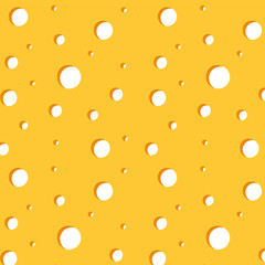 Vector pattern of cheese background.Seamless vector pattern of yellow cheese on a transparent background.