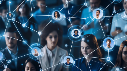 Entrepreneur participating in a virtual networking event on social media, connecting with industry leaders and potential partners.