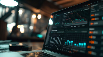 Close-up of an entrepreneur's social media analytics showing a steady increase in followers and engagement rates.