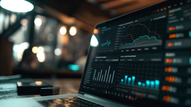 Close-up of an entrepreneur's social media analytics showing a steady increase in followers and engagement rates.